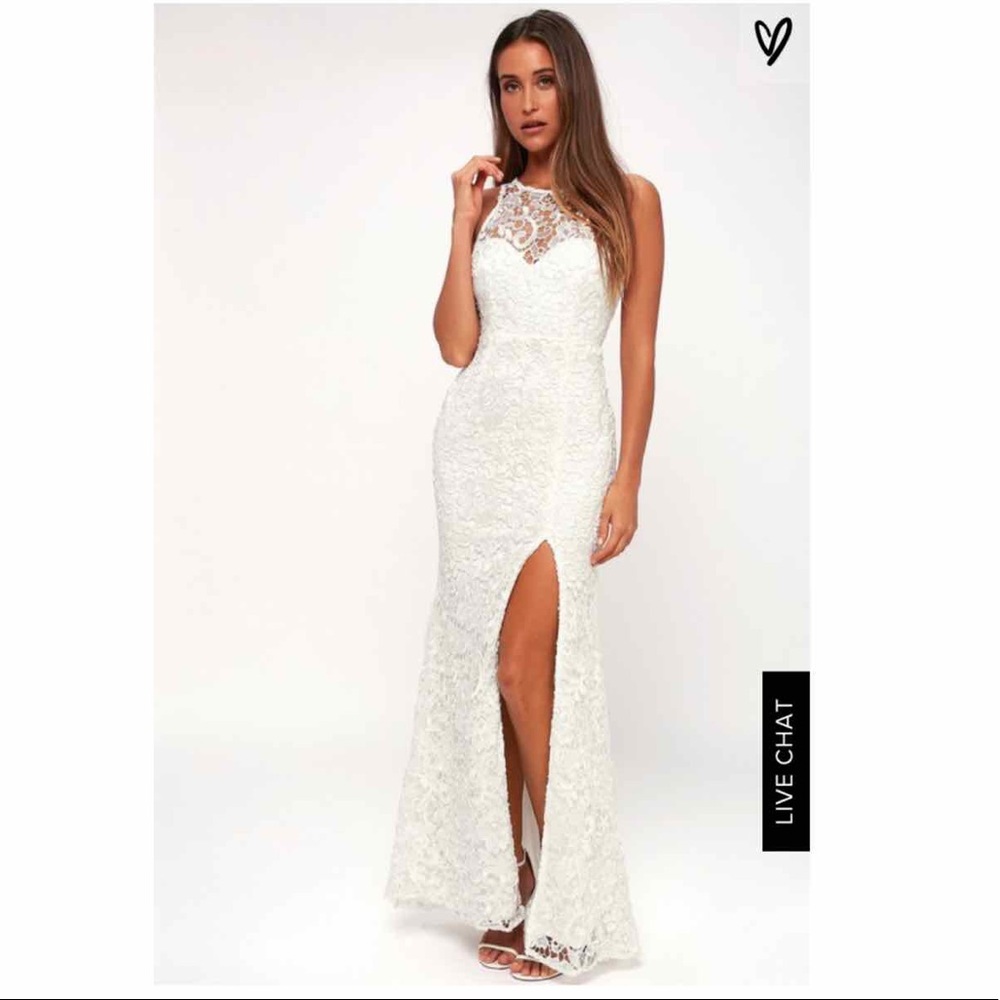 Hale White Lace Sleeveless Maxi Dress